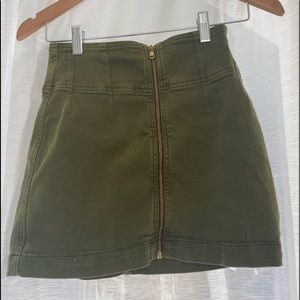 We The Free army green mini skirt